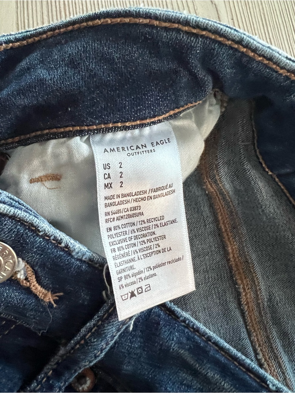 American Eagle Outfitters Indigo Blue Cuffed Denim Shorts - Picture 3 of 5